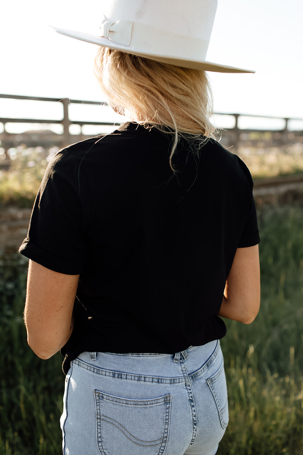 Pretty Cowgirl Graphic Round Neck T-Shirt