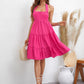 Halter Pink Tiered Knee-Length Dress