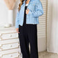 Dropped Shoulder Raw Hem Denim Jacket for Her, Everyday Wear