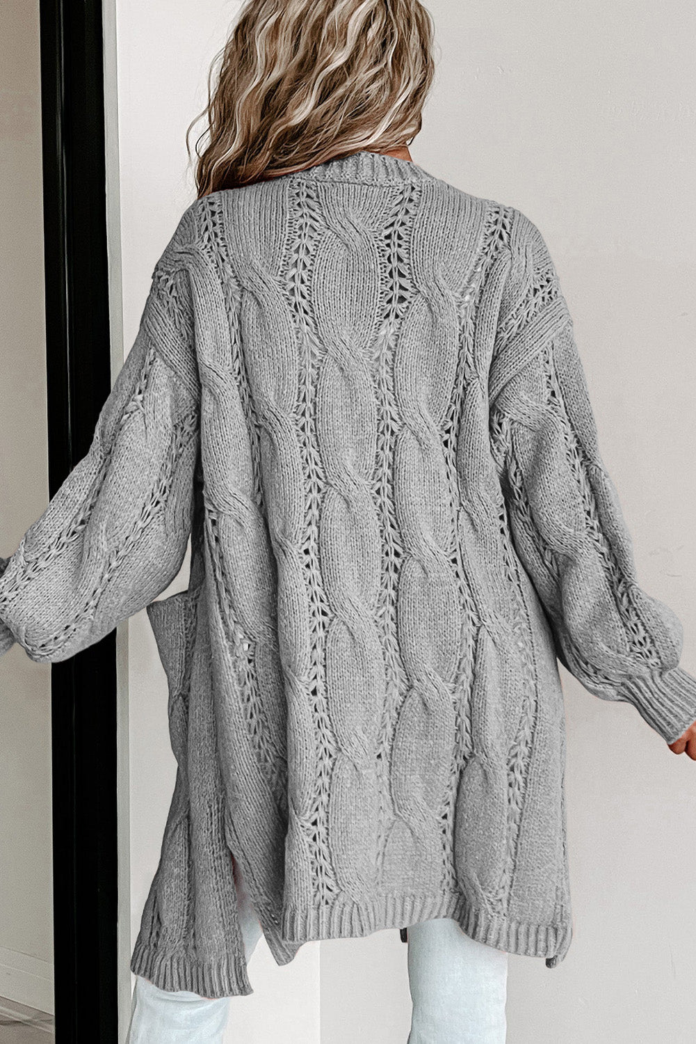 Casual Chic Long Cable-Knit Cardigan