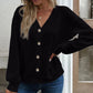Casual V-Neck Dropped Shoulder Blouse