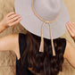 Straw Braided Rope Strap Fedora Hat