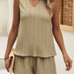 Women's 2 Piece Textured Tank and Shorts Set