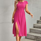 Tie Back Cutout Pink Split Vacation Everyday Dress
