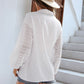 Eyelet Long Sleeve White Chic Shirt