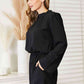 Black Open Back Romper with Pockets