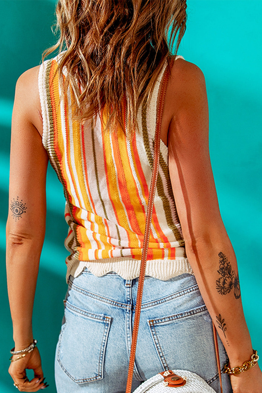 Colorful Striped Knitted Tank