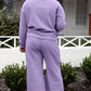 Textured Long Sleeve Top and Drawstring Pants 2 Piece Set