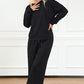 Textured Long Sleeve Top and Drawstring Pants 2 Piece Set