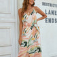 Printed Tie-Waist Spaghetti Strap Dress