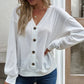 Casual V-Neck Dropped Shoulder Blouse