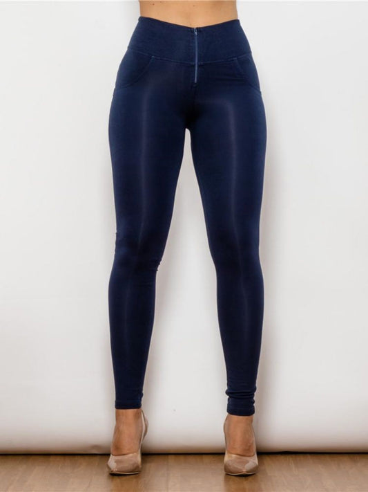 Shascullfites Zip Detail High Waist Leggings