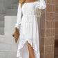 Boho White Flowy Off-Shoulder Dress