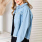 Dropped Shoulder Raw Hem Denim Jacket for Her, Everyday Wear
