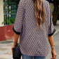 Geometric Print Ladies Notched Blouse