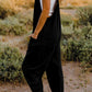 Bohemian V-Neck Sleeveless Jumpsuit with Pocket