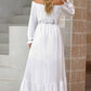 Boho White Flowy Off-Shoulder Dress