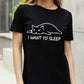 I Want to Sleep Cat Graphic Cotton Tee