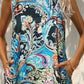 Printed Colorful Sleeveless Dress with Pockets