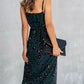 Printed Tie-Waist Spaghetti Strap Dress