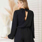 Black Open Back Romper with Pockets