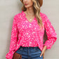 Printed Pink Smocked Blouse