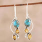 Geometric Turquoise Silver Dangle earrings