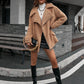 Women's Zip-Up Collared Teddy Shacket