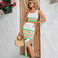Cropped Tank and Split Skirt Set