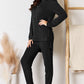 2-Piece Ribbed Round Neck High-Low Slit Top and Pants Set