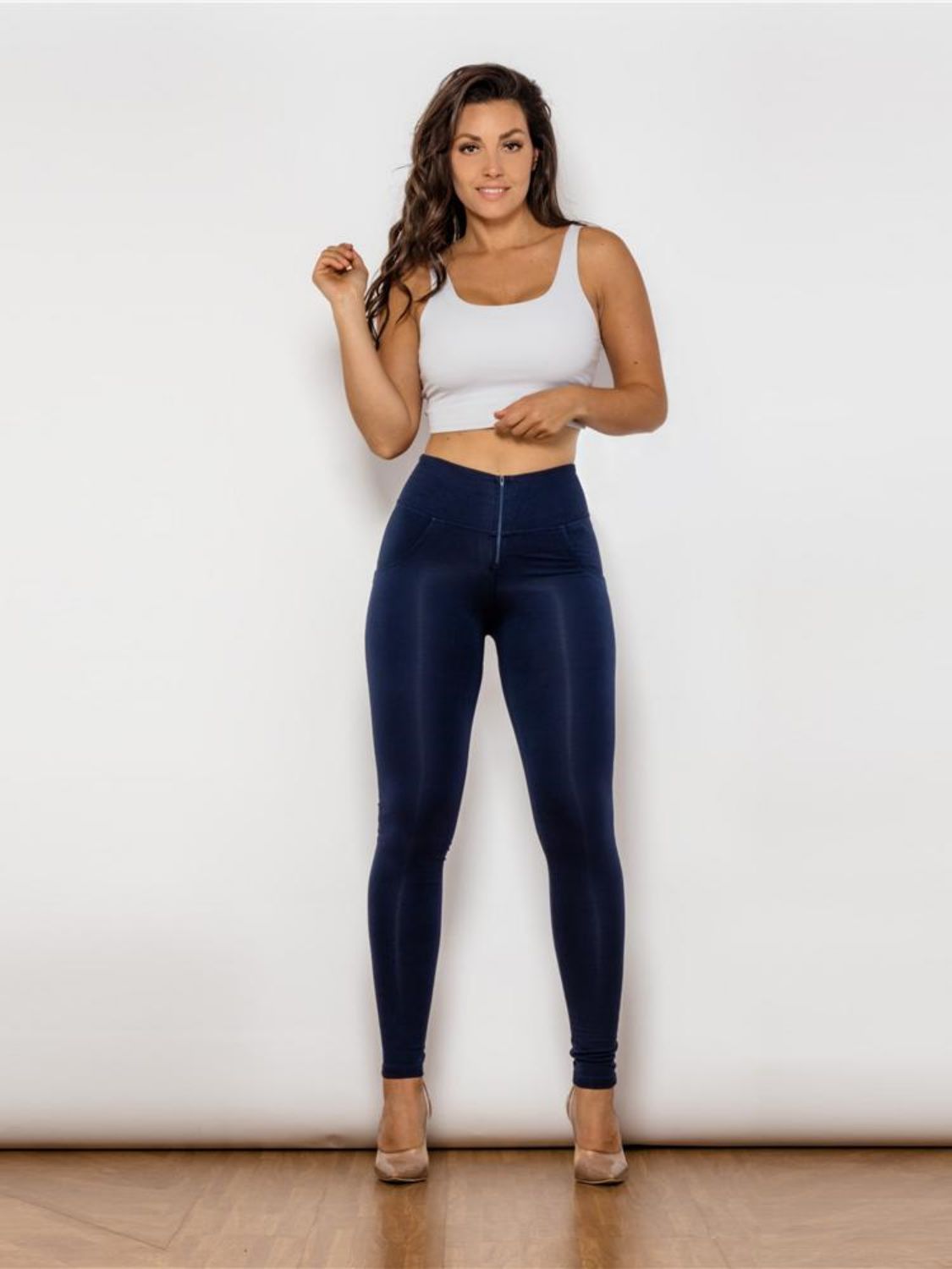 Shascullfites Zip Detail High Waist Leggings