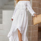 Boho White Flowy Off-Shoulder Dress