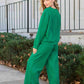 Textured Long Sleeve Top and Drawstring Pants 2 Piece Set