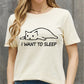 I Want to Sleep Cat Graphic Cotton Tee
