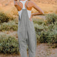 Bohemian V-Neck Sleeveless Jumpsuit with Pocket