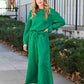 Textured Long Sleeve Top and Drawstring Pants 2 Piece Set