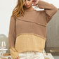 Ladies Tan Brown Drop Shoulder Sweater