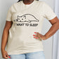 I Want to Sleep Cat Graphic Cotton Tee
