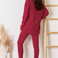 2-Piece Ribbed Round Neck High-Low Slit Top and Pants Set