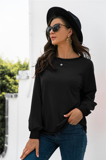 Ladies Round Neck Sleeve Sweatshirt