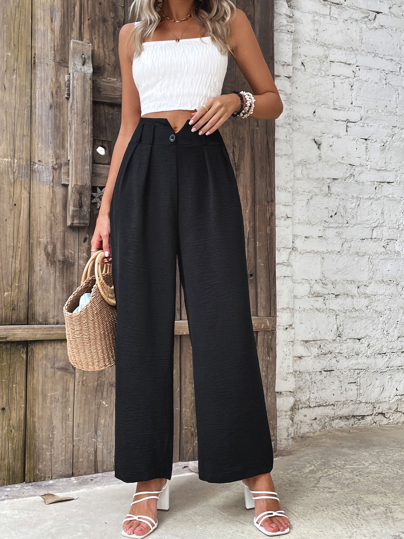 Trending High Waist Straight Leg Pants