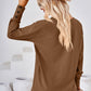 V-Neck Long Sleeve Button Detail Blouse