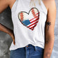 US Flag Heart Graphic Baseball Softball Tank