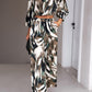 Printed Cropped Top and Pants Set
