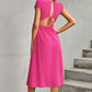 Tie Back Cutout Pink Split Vacation Everyday Dress