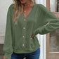 Casual V-Neck Dropped Shoulder Blouse