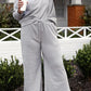 Textured Long Sleeve Top and Drawstring Pants 2 Piece Set