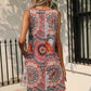 Printed Colorful Sleeveless Dress with Pockets