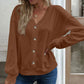 Casual V-Neck Dropped Shoulder Blouse
