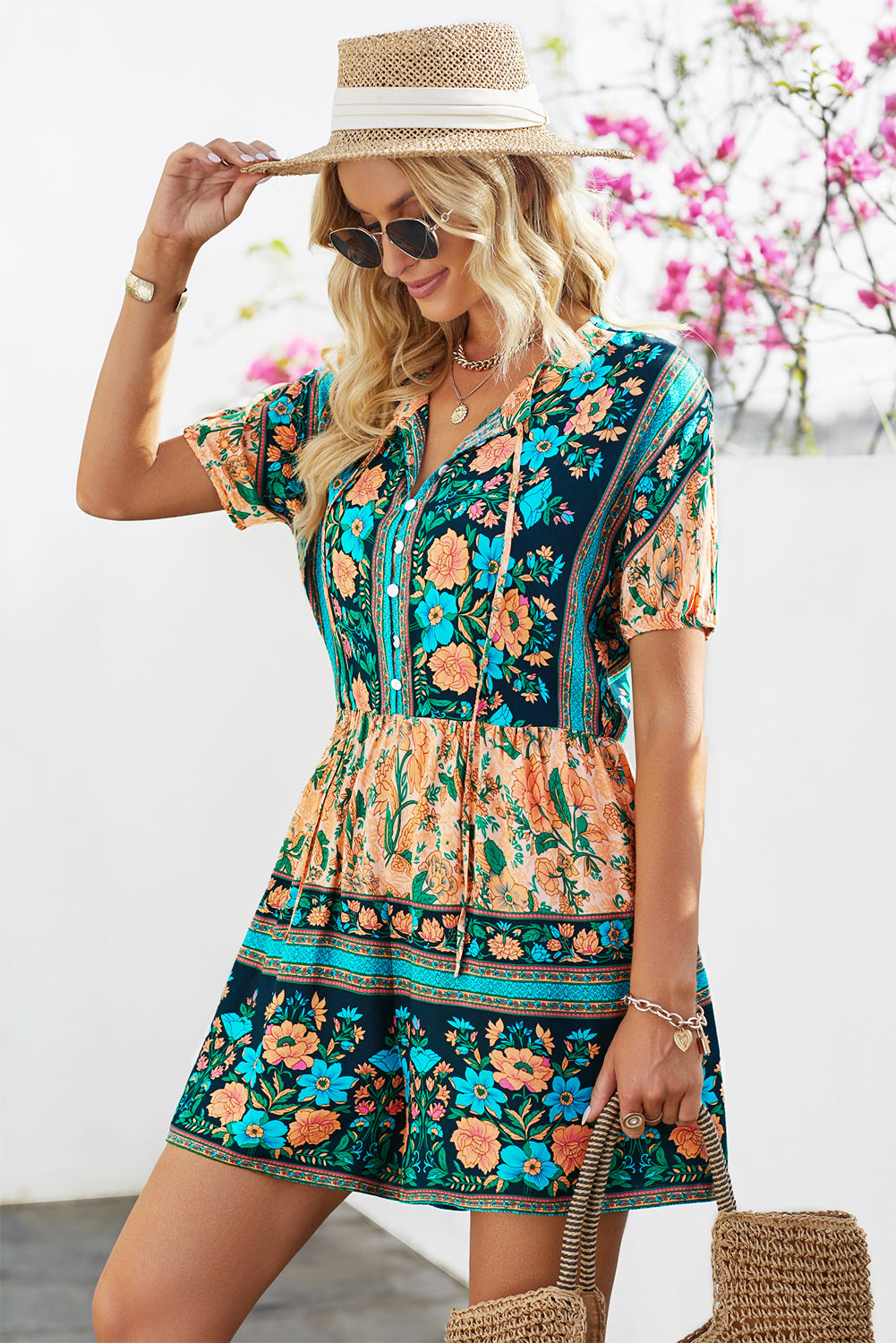 Floral Multicolored Romper